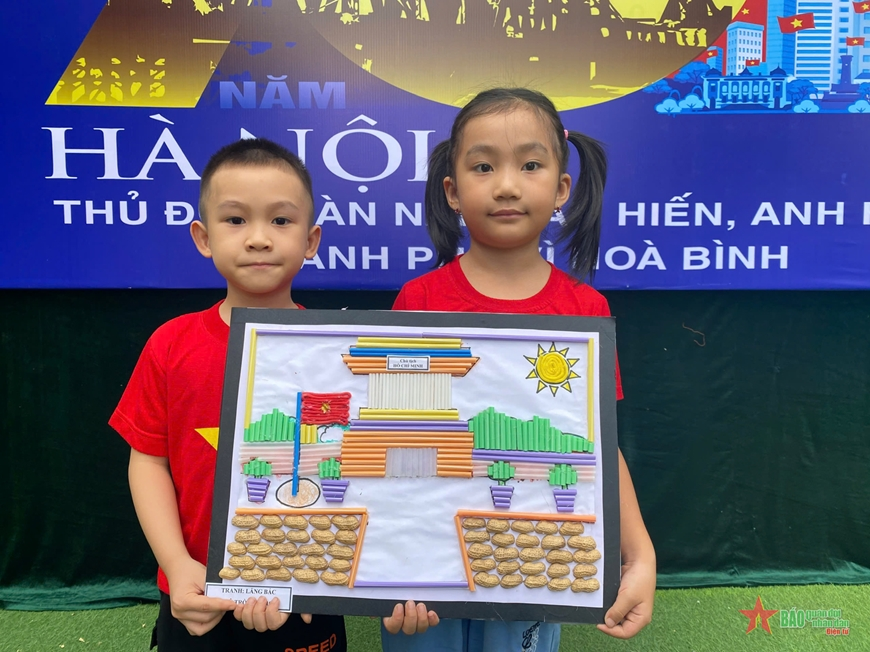 “Hà Nội trong mắt em” của cô và trò Trường Mầm non Định Công​